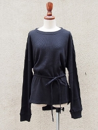 reverse cotton rib tops/black